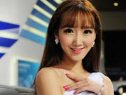 Beautiful models at Xinjiang Intl Automobile Exhibition