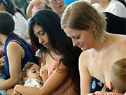 Mums stage breastfeeding flash mob