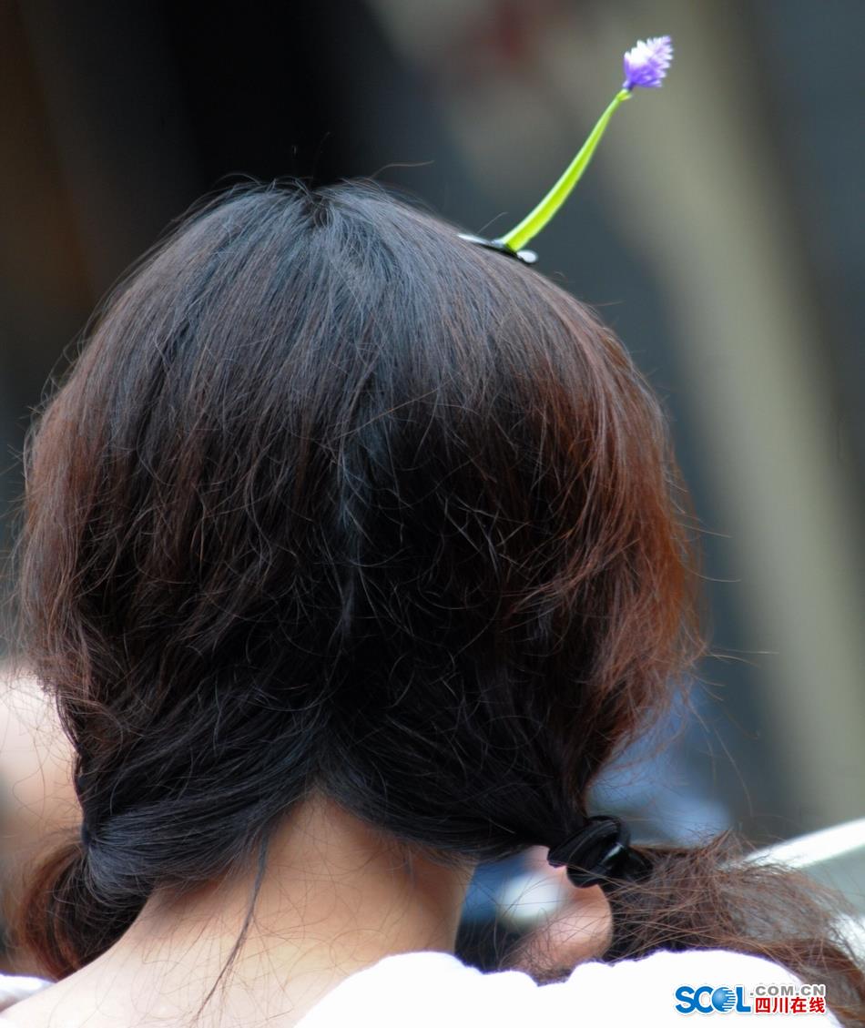 Look！Bean sprouts flowers grow on head