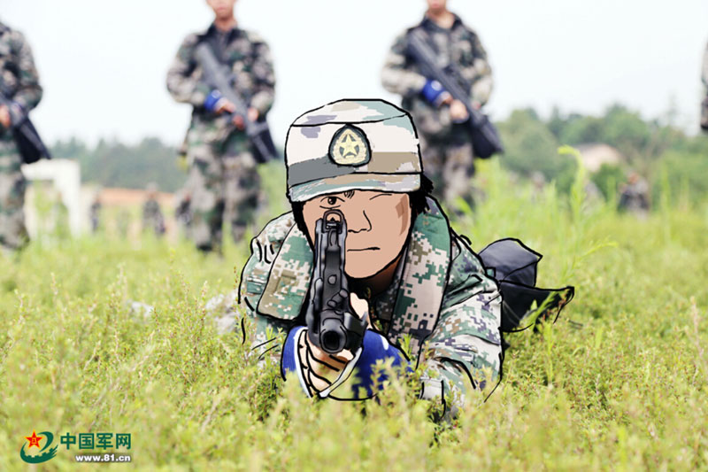 Photos and hand-painted pictures brighten the military training life