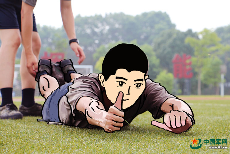 Photos and hand-painted pictures brighten the military training life