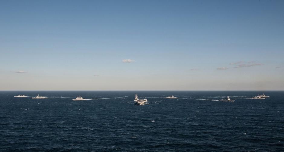 U.S. jets intercept Russian bombers flying near U.S. aircraft carrier