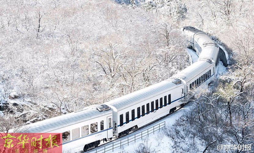 Breathtaking Bullet Train traveling through Juyongguan Pass
