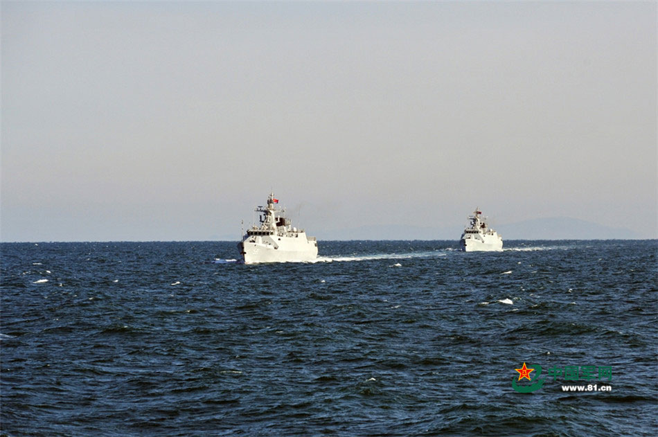 PLA Navy North Sea Fleet conducts training 

