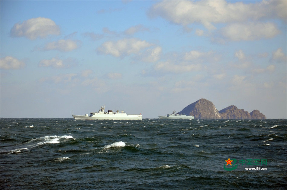 PLA Navy North Sea Fleet conducts training 
