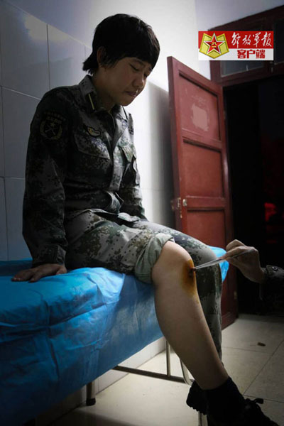 Versatile female soldiers in military camp
