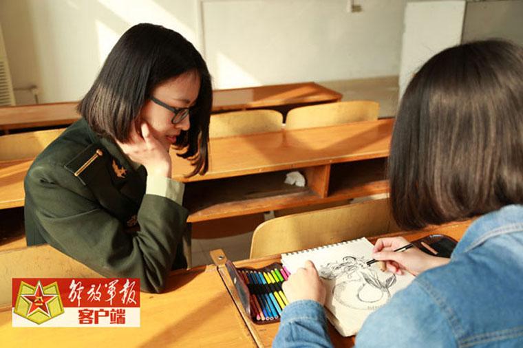 Versatile female soldiers in military camp
