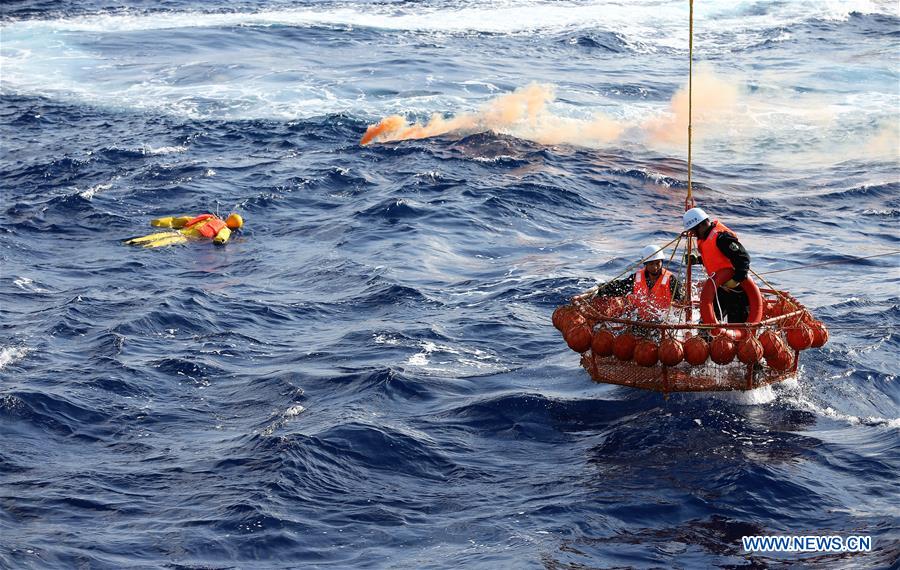 Rescue and fire drills held on China's patrol vessel Haixun 01