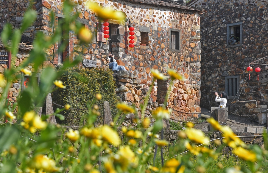 'Oil painting mountain village' beckons spring tourists in SE China's Fujian