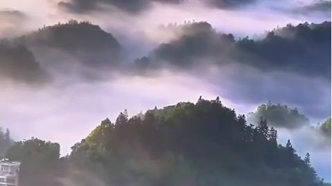 Chinese villages wrapped in mist