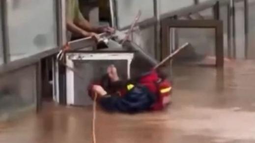 Firefighters rescue 48 elderly trapped in flooded nursing home