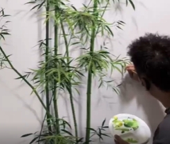Mind-blowing 3D bamboo mural
