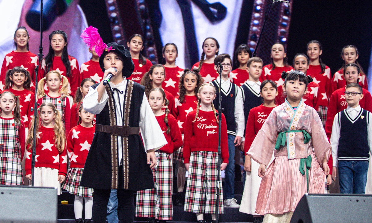 The Little Choir of Antoniano perform in Shanghai on January 1, 2025. Photo: Shan Jie/GT