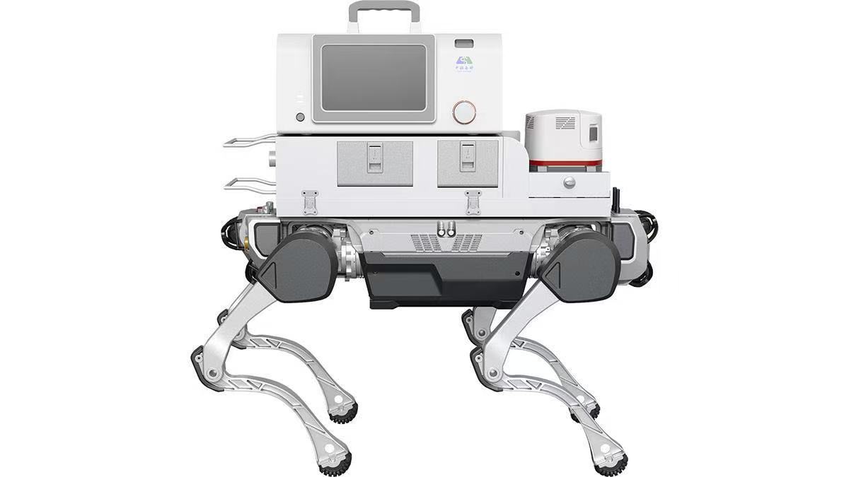 The world's first emergency rescue robot and emergency transport robot, independently developed by CSSC Haishen Company and Hangzhou-based DEEP Robotics Photo: Science and Technology Daily