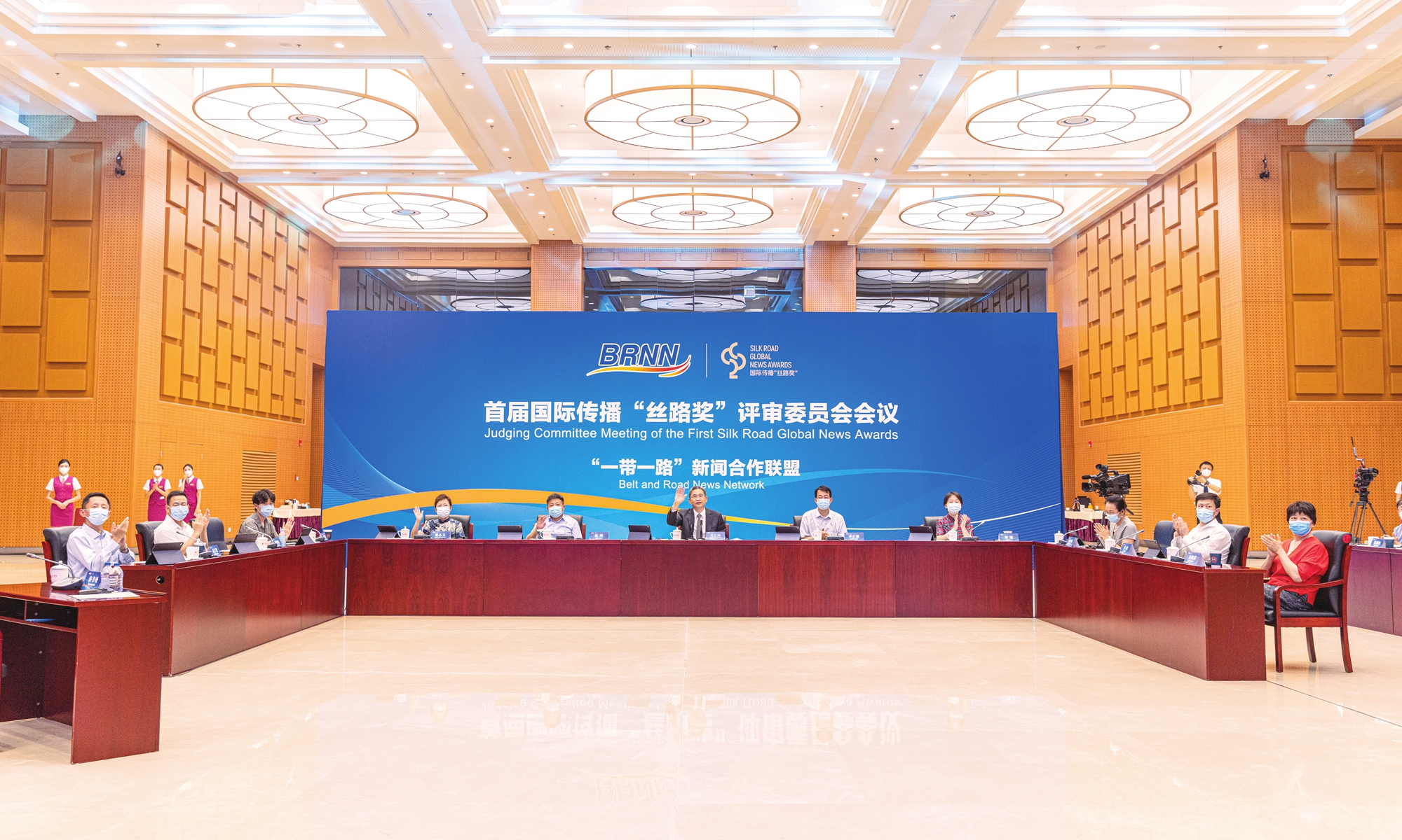 The judging committee meeting of the first Silk Road Global News Awards is held in Beijing on July 20, 2022. Photo: People's Daily