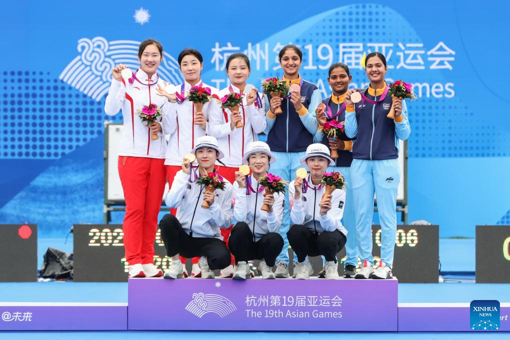 S. Korea wins gold of Recurve Women's Team of Archery at 19th Asian Games