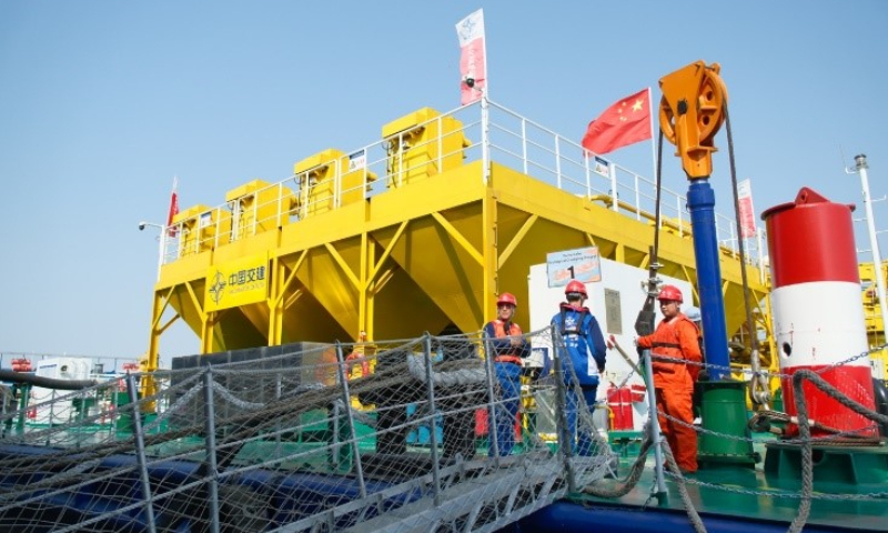Ecological dredging project for the Meiliang Lake area of Taihu Lake in Wuxi, East China's Jiangsu Province Photo: Zhang Yiyi/GT