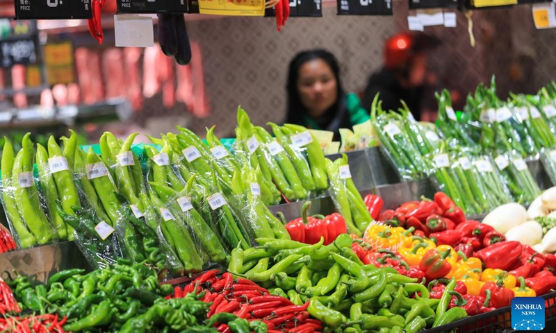 A customer shops at a supermarket in Congjiang County, southwest China's Guizhou Province, March 9, 2024.File Photo: Xinhua