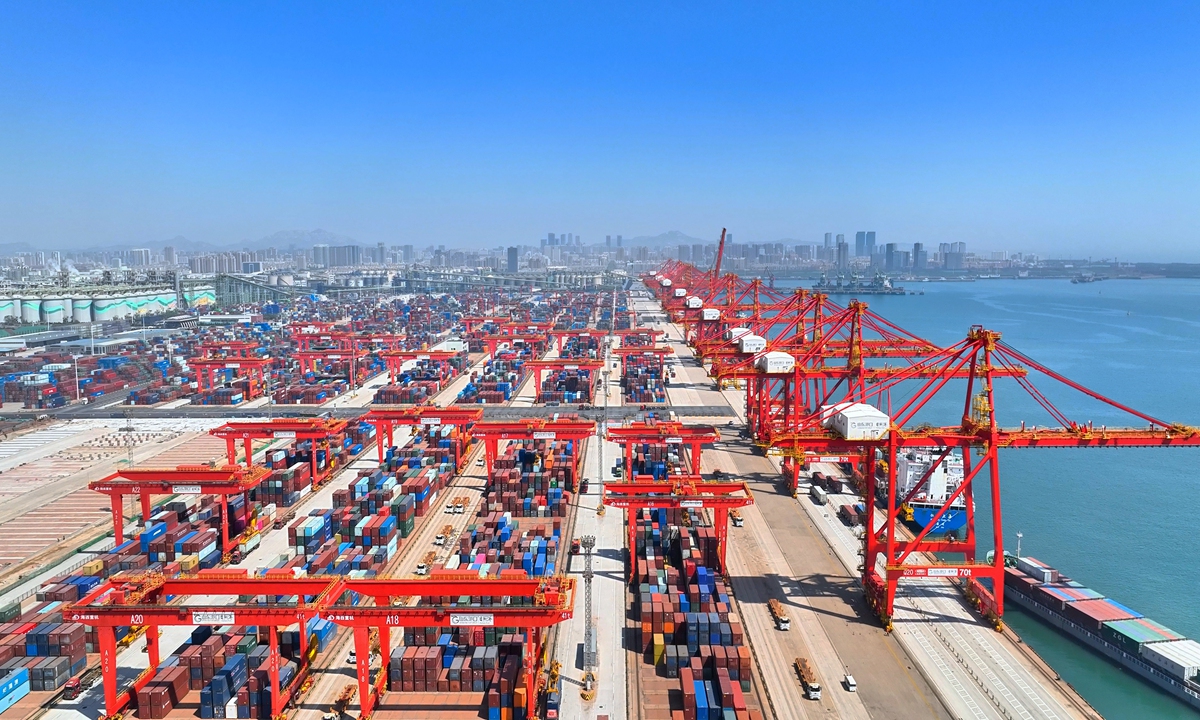 Aerial view of the automated container terminal at Rizhao Port of Shandong Port Group Photo: Courtesy of Rizhao Port