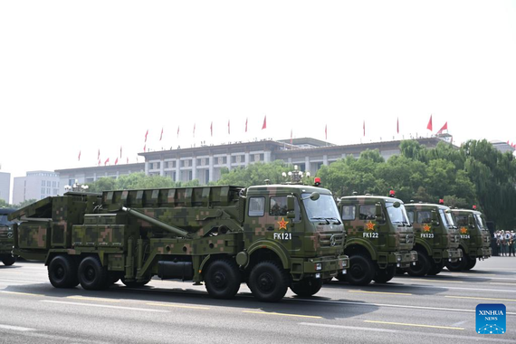 The early warning and detection formation attends a parade during a grand gathering to commemorate the 80th anniversary of the victory in the Chinese People's War of Resistance against Japanese Aggression and the World Anti-Fascist War in Beijing, capital of China, Sept. 3, 2025. (Xinhua/Yang Guanyu)