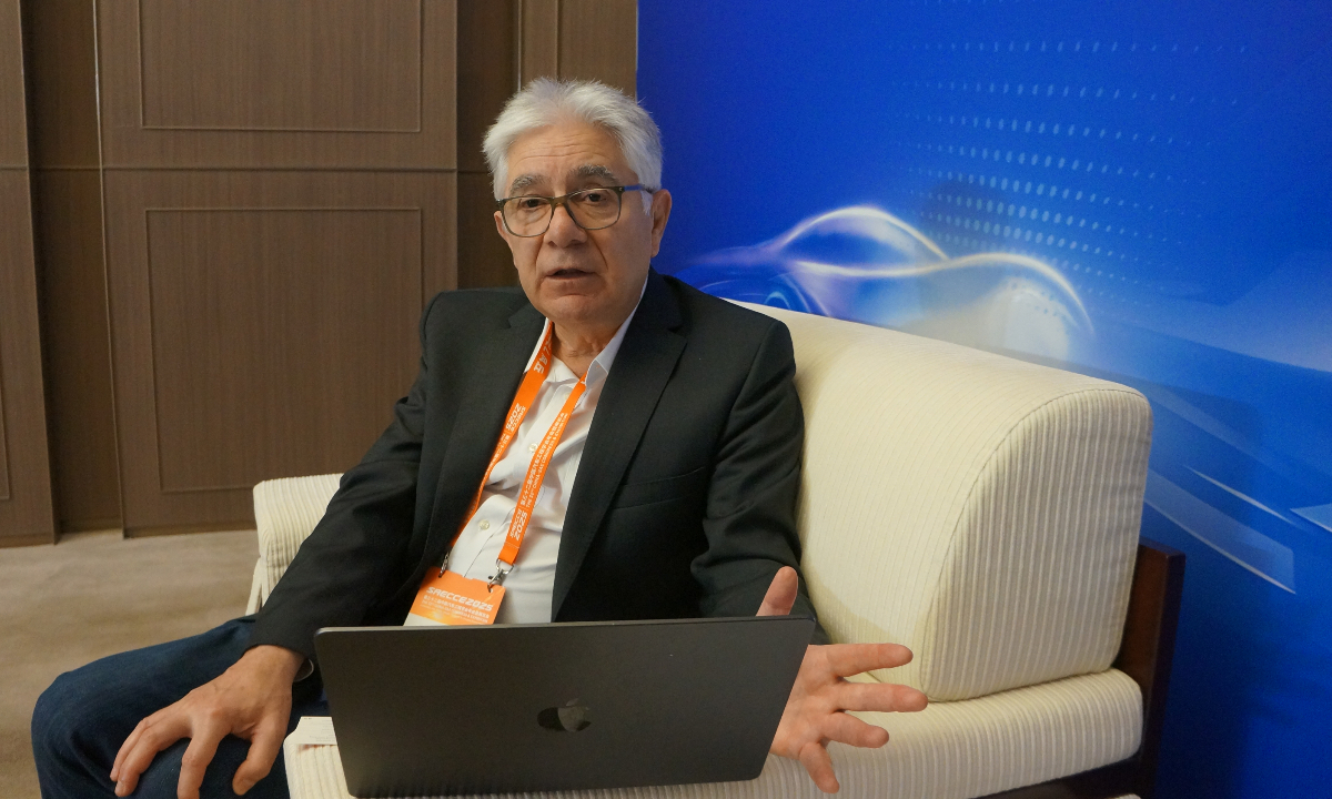 Erman Tekkaya, fellow of the German National Academy of Science and Engineering and a professor at the Technical University Dortmund of Germany, takes an exclusive interview with Global Times at the sideline of the 32nd China-SAE Congress & Exhibition on October 22, 2025. Photo: Chu Daye/GT